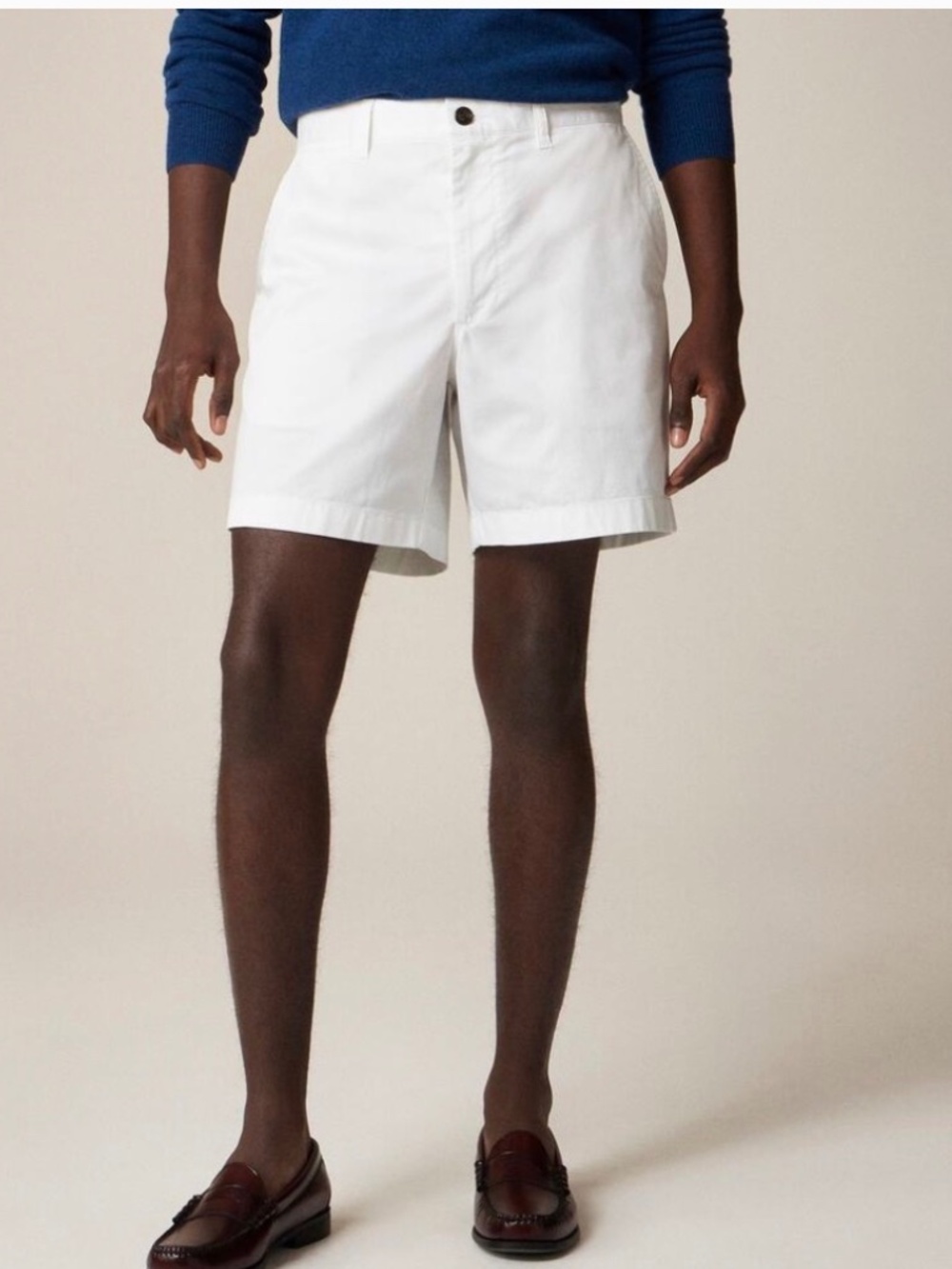 J.Crew Men's White Flat Front Portsider Stretch 7” Chino Shorts Size 32